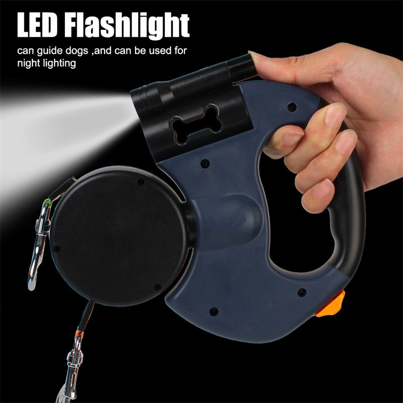Retractable Dual Leash for Dogs with Reflective Lights and Swivel - Bark Buddy Store