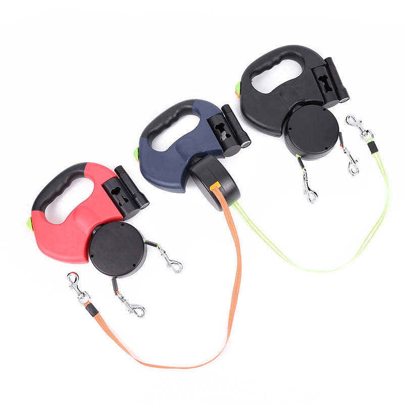 Retractable Dual Leash for Dogs with Reflective Lights and Swivel - Bark Buddy Store