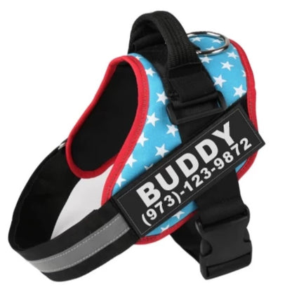 Personalized trendy No-Pull Dog Harness – Reflective, Breathable, Adjustable Fit - Bark Buddy Store
