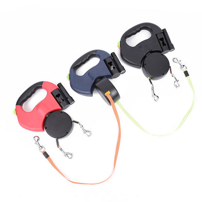 Retractable Dual Leash for Dogs with Reflective Lights and Swivel - Bark Buddy Store